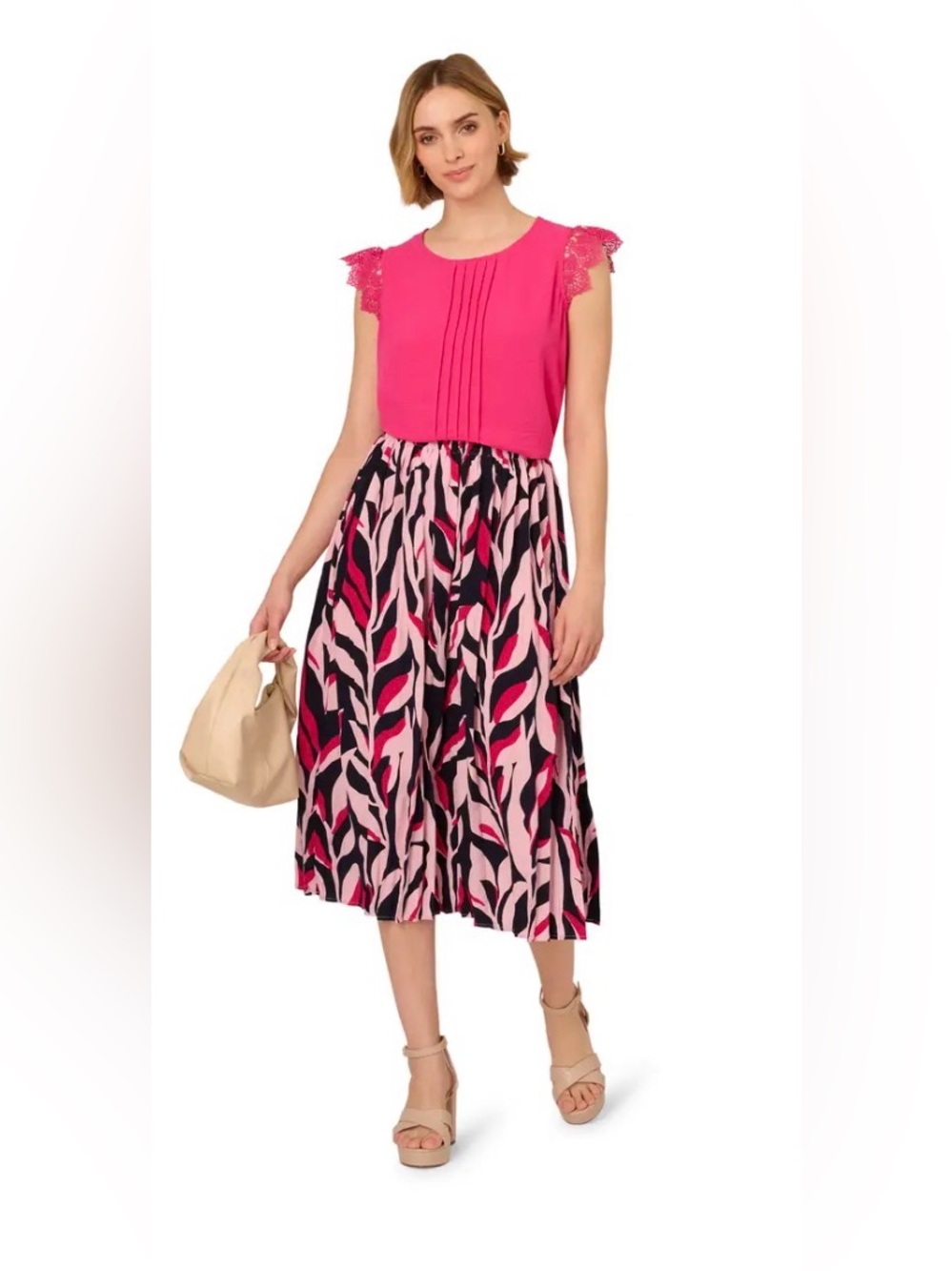 Adrianna Papell Printed Midi Skirt